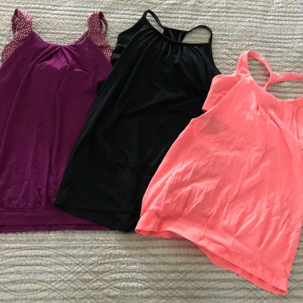 (3) Lululemon size 4 tank tops